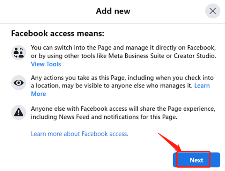 怎样在Facebook新版公共主页添加新用户为治理员